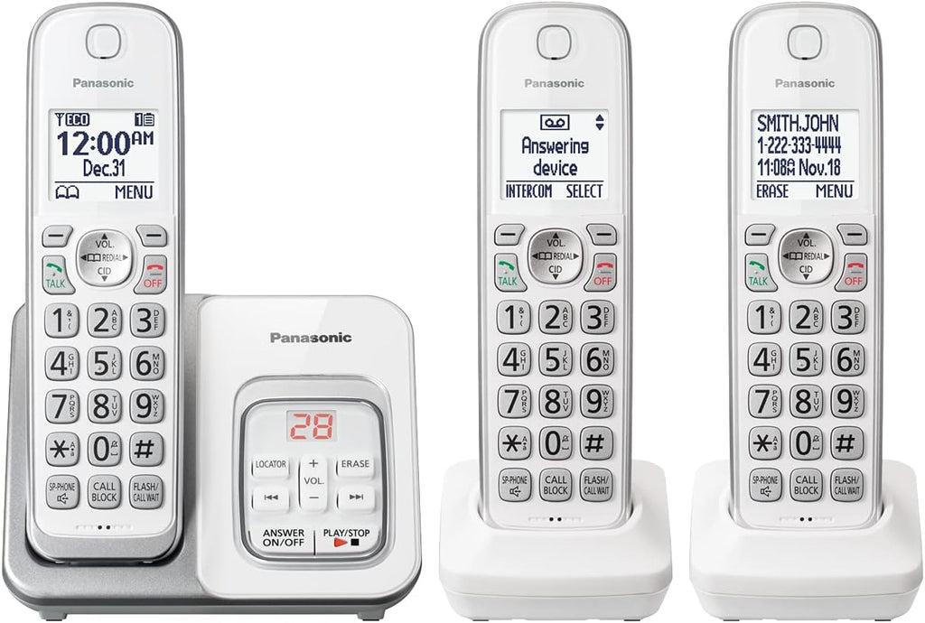 2 Cordless Handsets DECT 6.0 Cordless Phone with Answering Machine Q669801