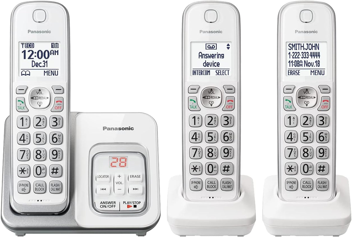 2 Cordless Handsets DECT 6.0 Cordless Phone with Answering Machine Q669801