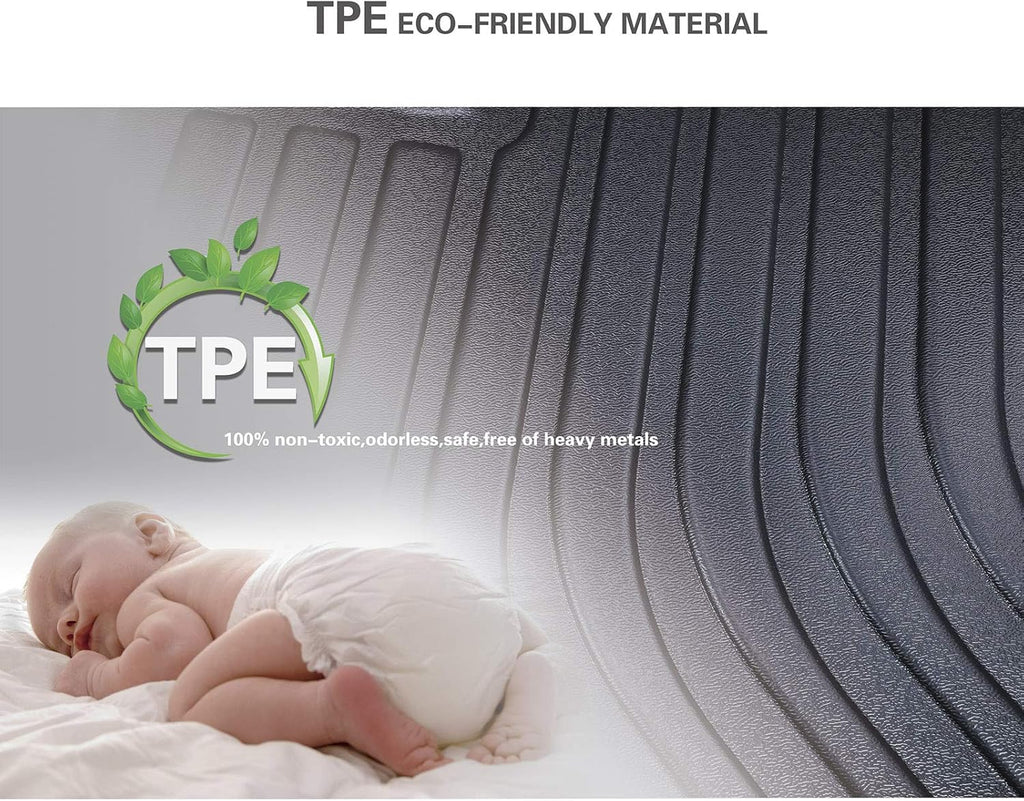 Black TPE Waterproof Car Mats Full Set Q84331