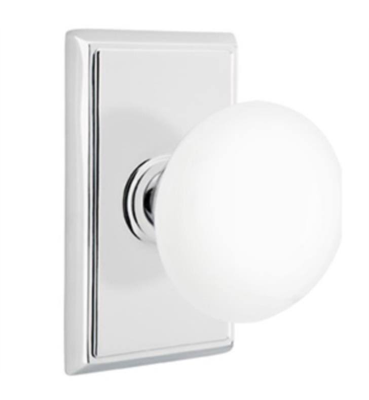 Satin Nickel Privacy Knob with Rectangular Rose U992123