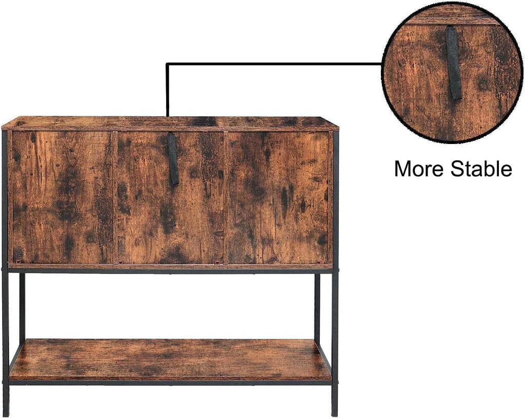 Rustic Brown Storage Cabinet with 2 Drawers & Doors E308263
