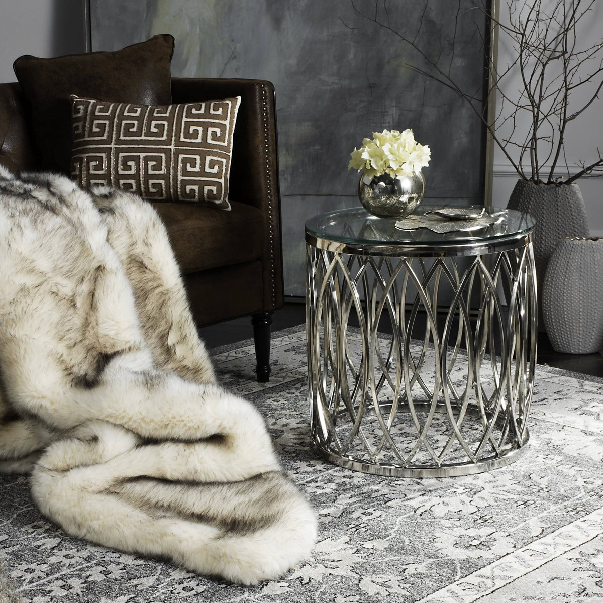 Glass Top End Table M358