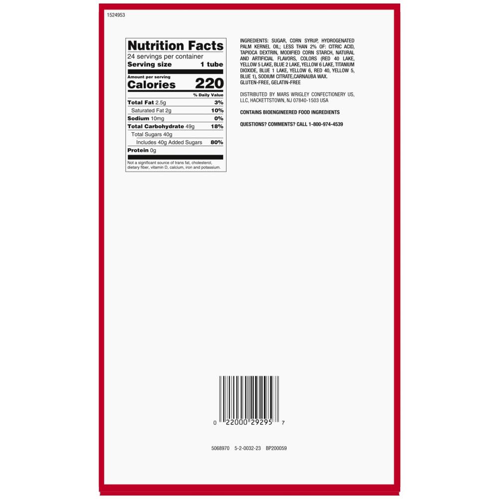 Skittles Original Mega Tube 1.9 Ounces Each 24 Per Pack W10454