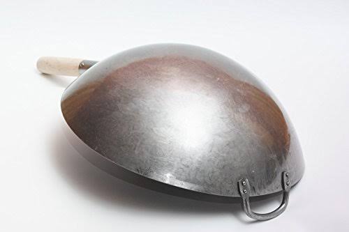 16 inch Carbon Steel Wok with Wooden and Steel Helper Handle T2559