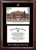 Gold Embossed Diploma Frame with Campus Images Lithograph D95391