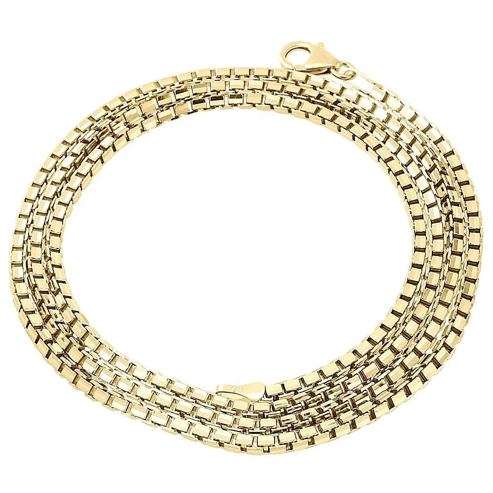 10K Yellow Gold 2.35mm Square Box Chain Necklace, 26 Inches C89788