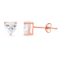 18K Rose Gold Heart Cut Stud Earrings U141