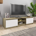 White and Sonoma Oak TV Cabinet D5391