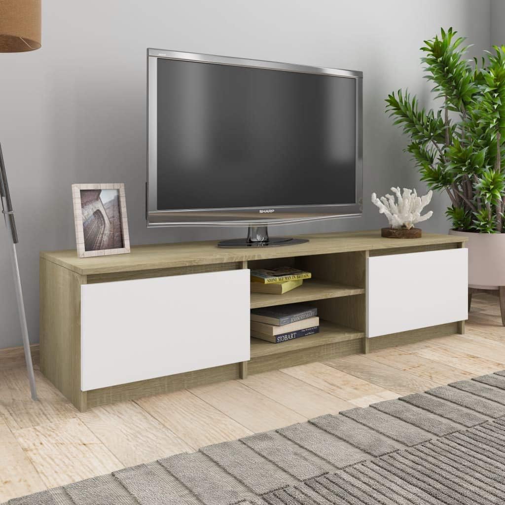 White and Sonoma Oak TV Cabinet D5391