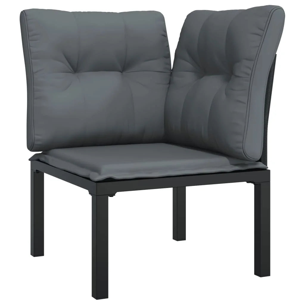 Black Poly Rattan 3 Piece Outdoor Patio Furniture Set E71526