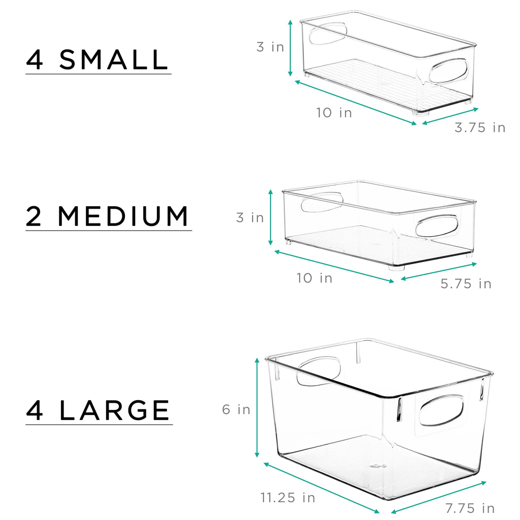 Set of 10 Kitchen Pantry Storage Bins X6770