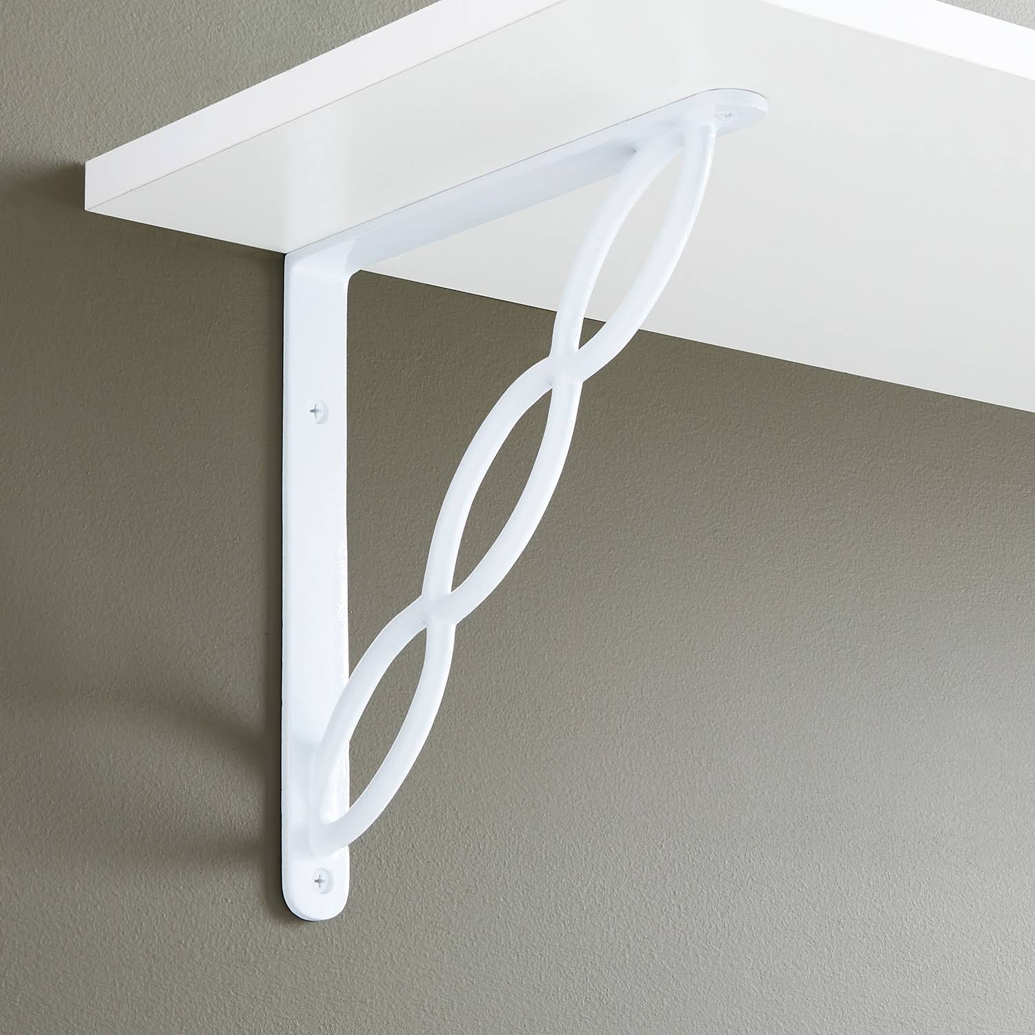 White Powder Coat Cast Iron Shelf Bracket U886103