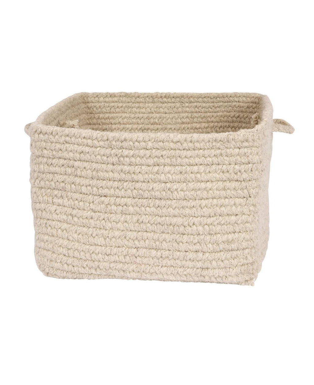 Chunky Natural Wool Dark Brown Square Basket D751732