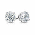 14k White Gold Round Created Diamond Stud Earrings 4MM G936