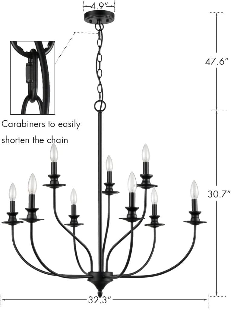 Black Metal Chandelier L263272