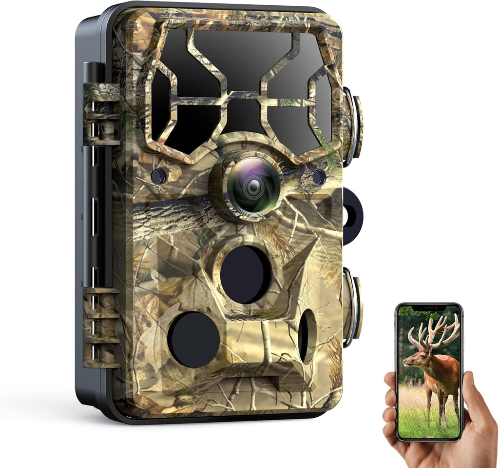 WiFi Trail Camera 24MP 1296P Game Camera with Night Vision Motion Detection IP66 Waterproof Wildlife Cam M430
