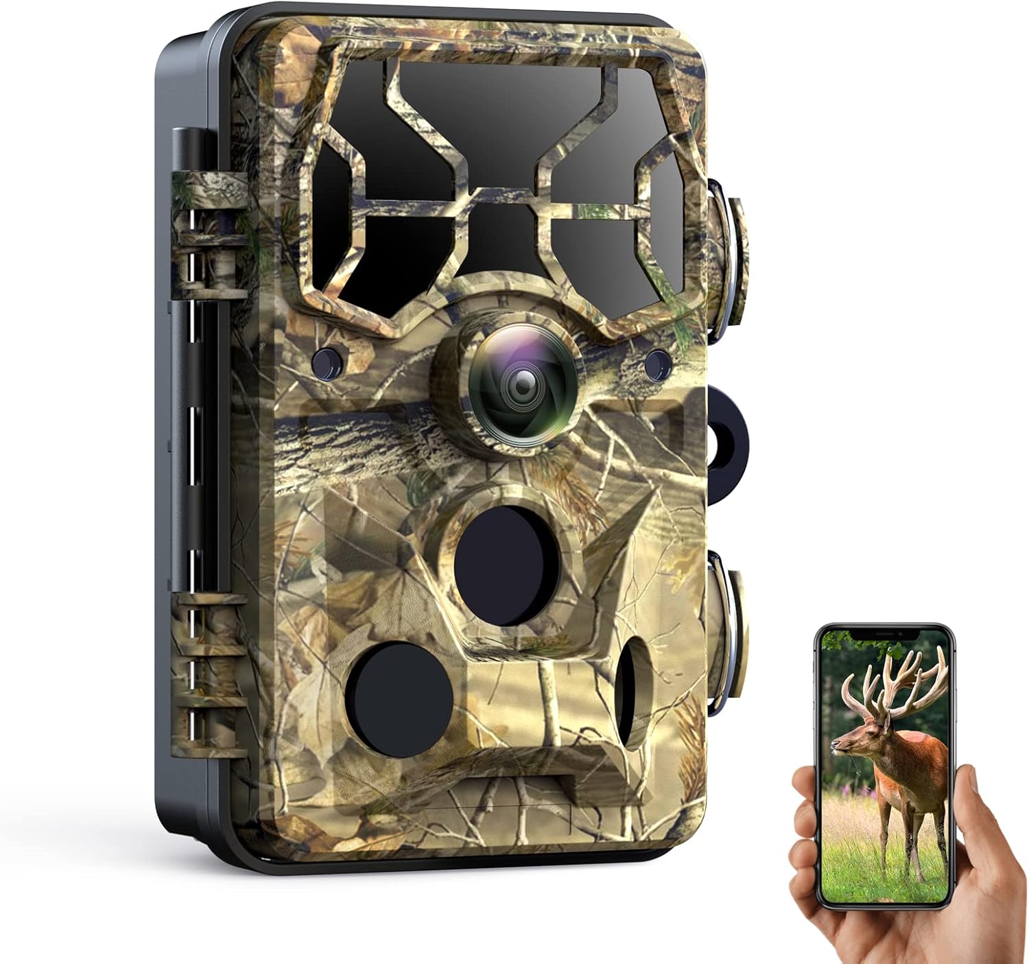 WiFi Trail Camera 24MP 1296P Game Camera with Night Vision Motion Detection IP66 Waterproof Wildlife Cam M430