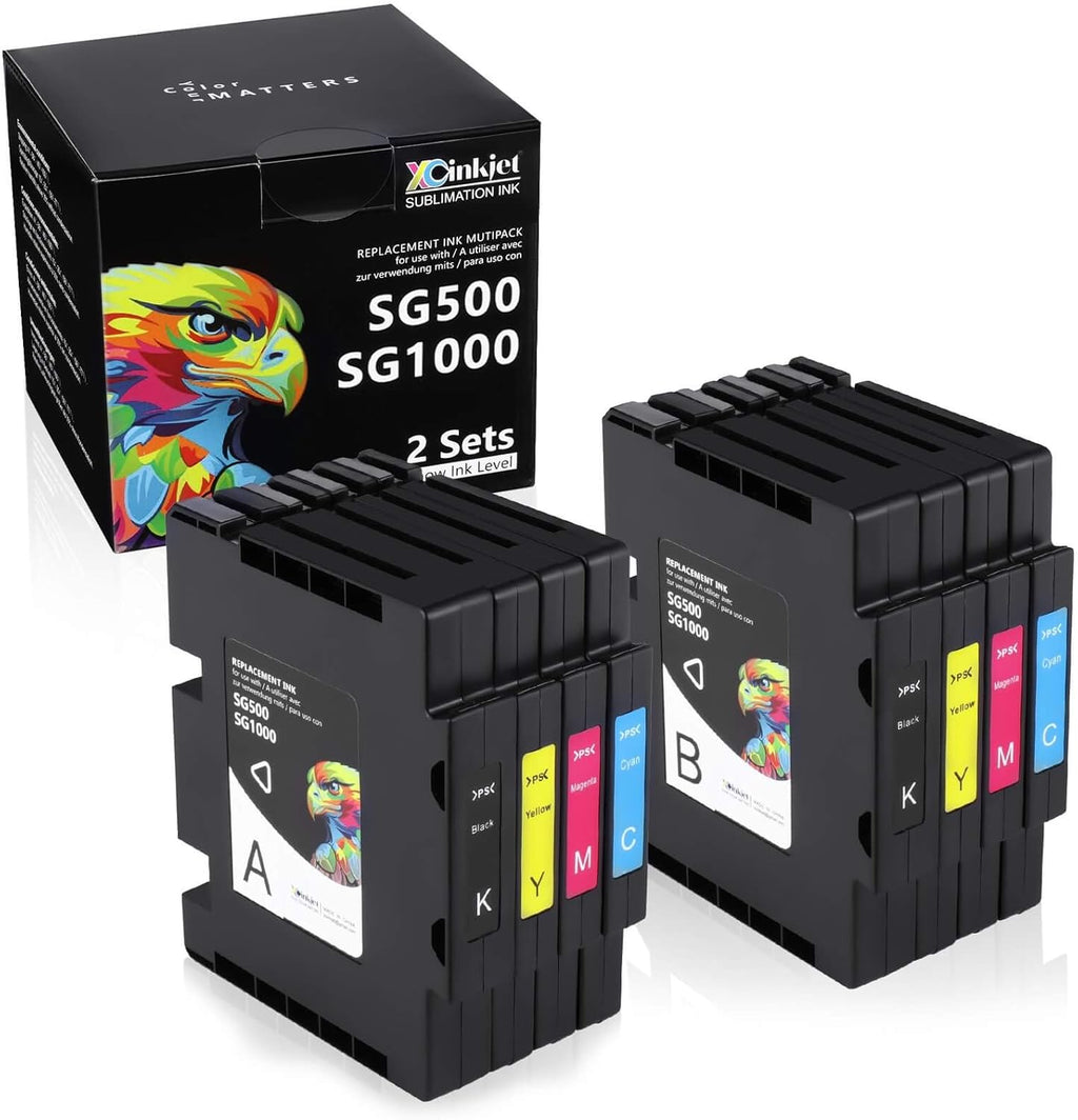 Sublimation Ink Cartridge 8-Pack for Sawgrass Virtuoso SG500 SG1000 Printer E544
