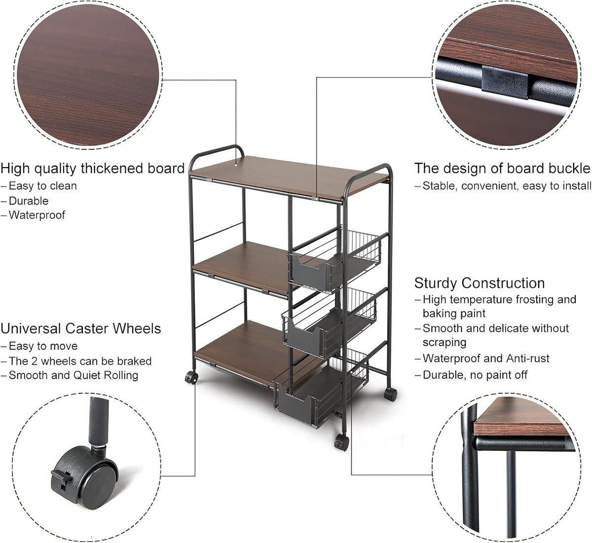 Kitchen Standing Bakers Rack with Storage Basket O4435
