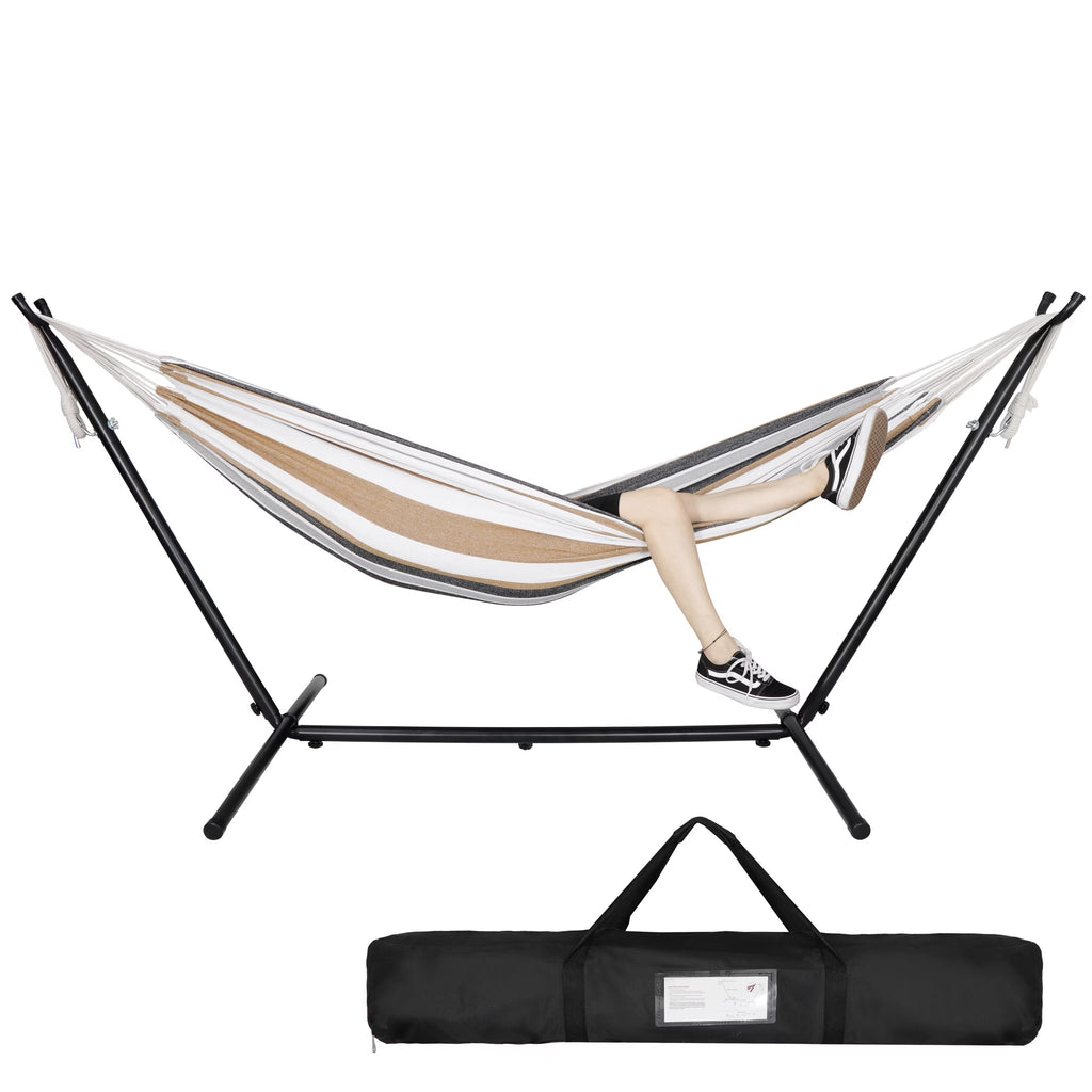 450lbs Portable Double Hammock Stand with Carry Bag W322723