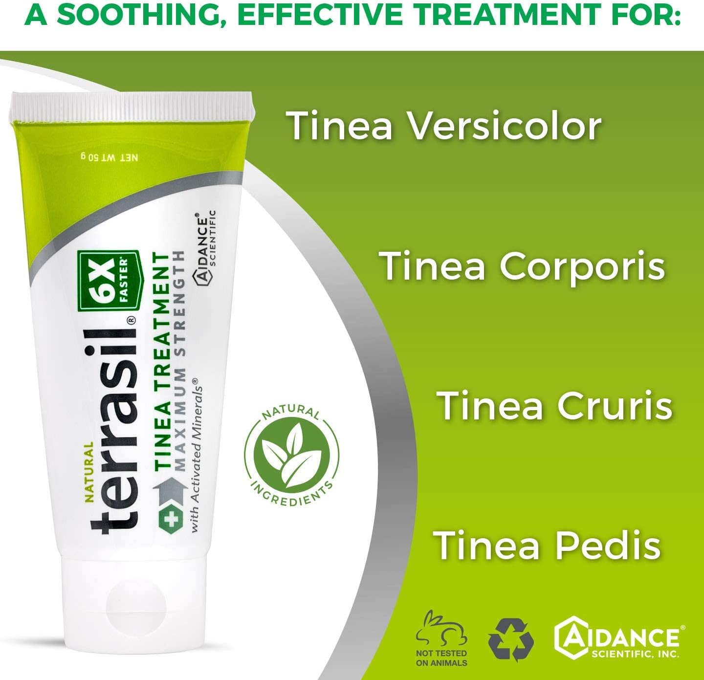 Tinea Treatment MAX Strength with All-Natural Activated Minerals, 50gm tube size B80905