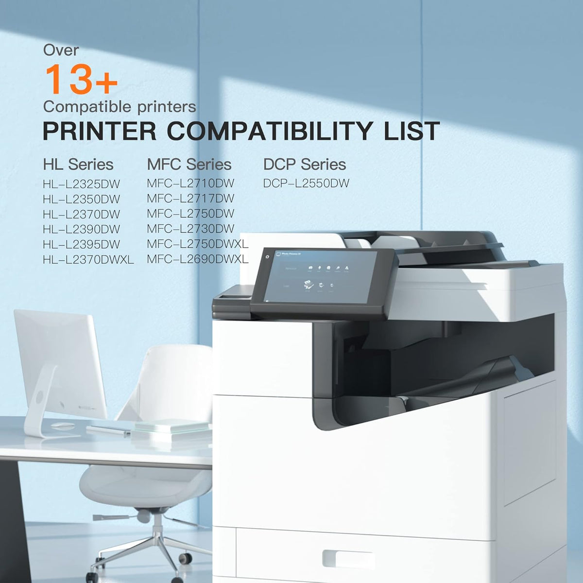2 Toner Cartridge and 1 Drum Unit Black for Brother Printer T6651