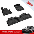 3D Design All Weather TPE Floor Liners for Ford Explorer 2019 2021, 1st and 2nd Row Black P4941