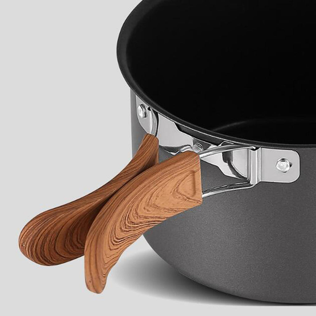 5Pcs Camping Cookware Set with Storage Bag Gray L405297