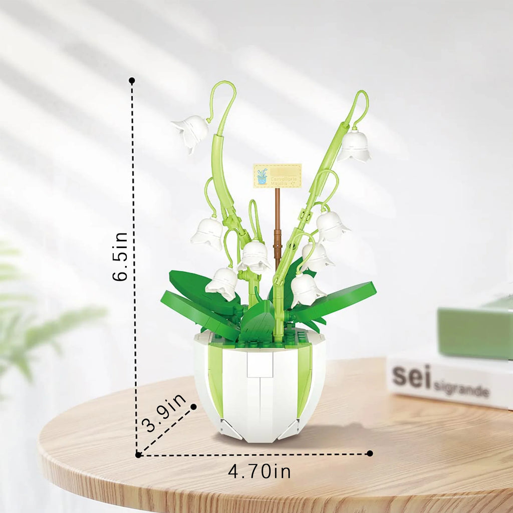 White Bell Orchid Bouquet Building Block Set J911427