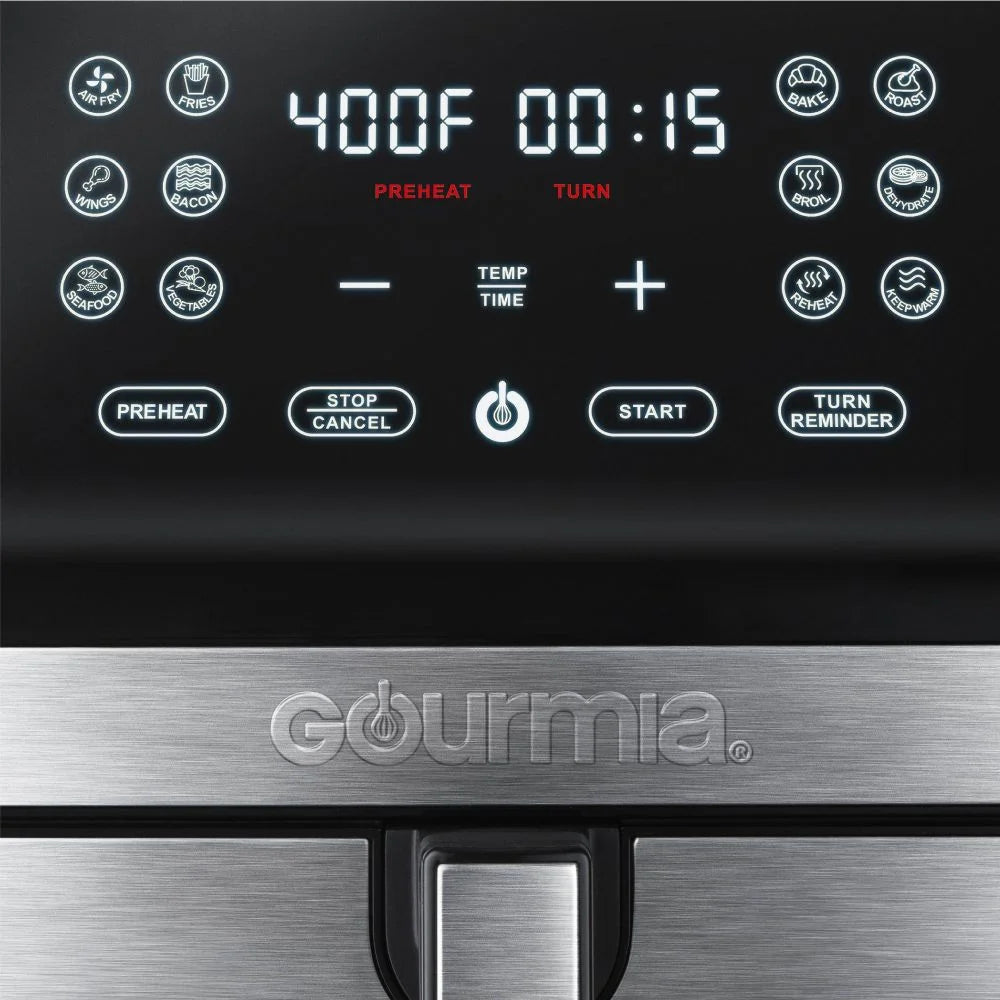 8-Qt Digital Air Fryer with Guided Cooking, Stainless Steel P95995