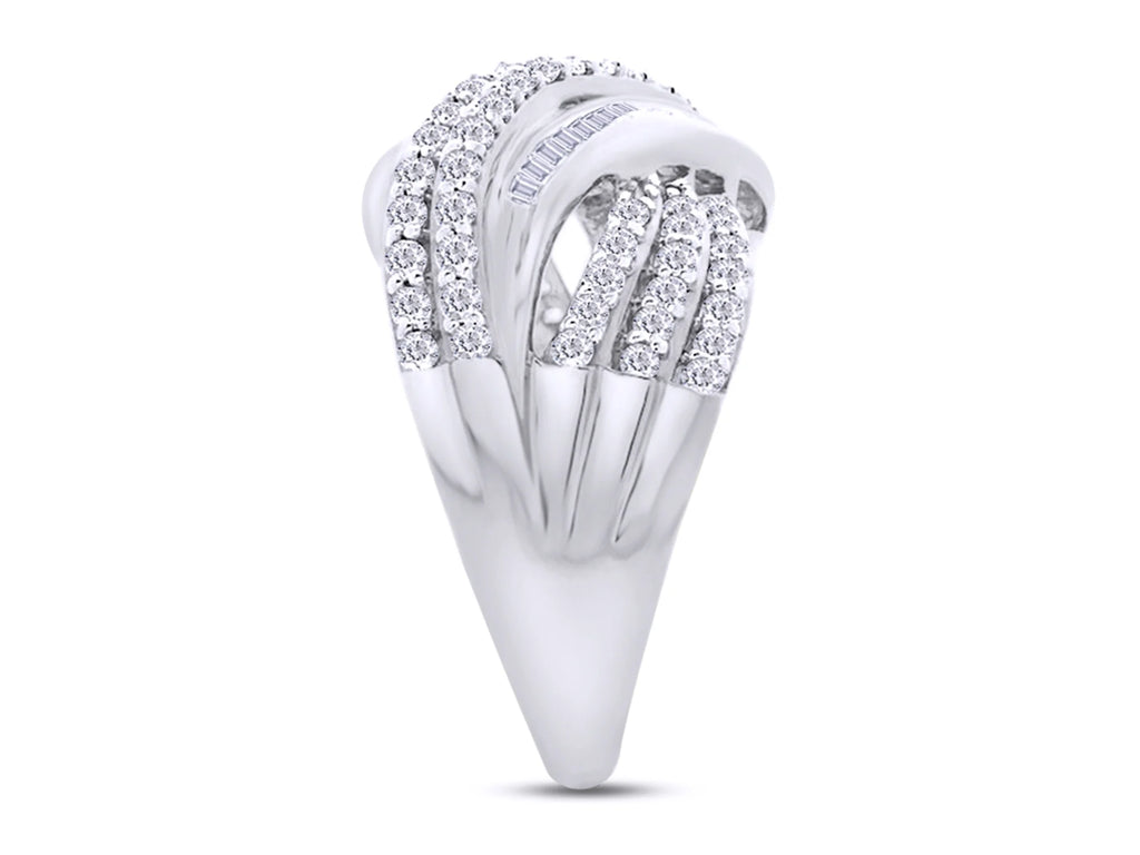 14K Gold Over Sterling Silver Multi-Row Engagement Ring G8148