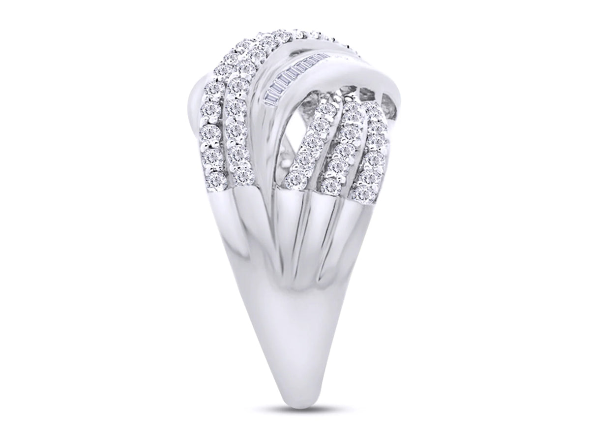 14K Gold Over Sterling Silver Multi-Row Engagement Ring G8148