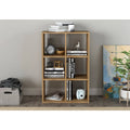 Walnut Cube Shape Bookcase 6 Open Storage I5810