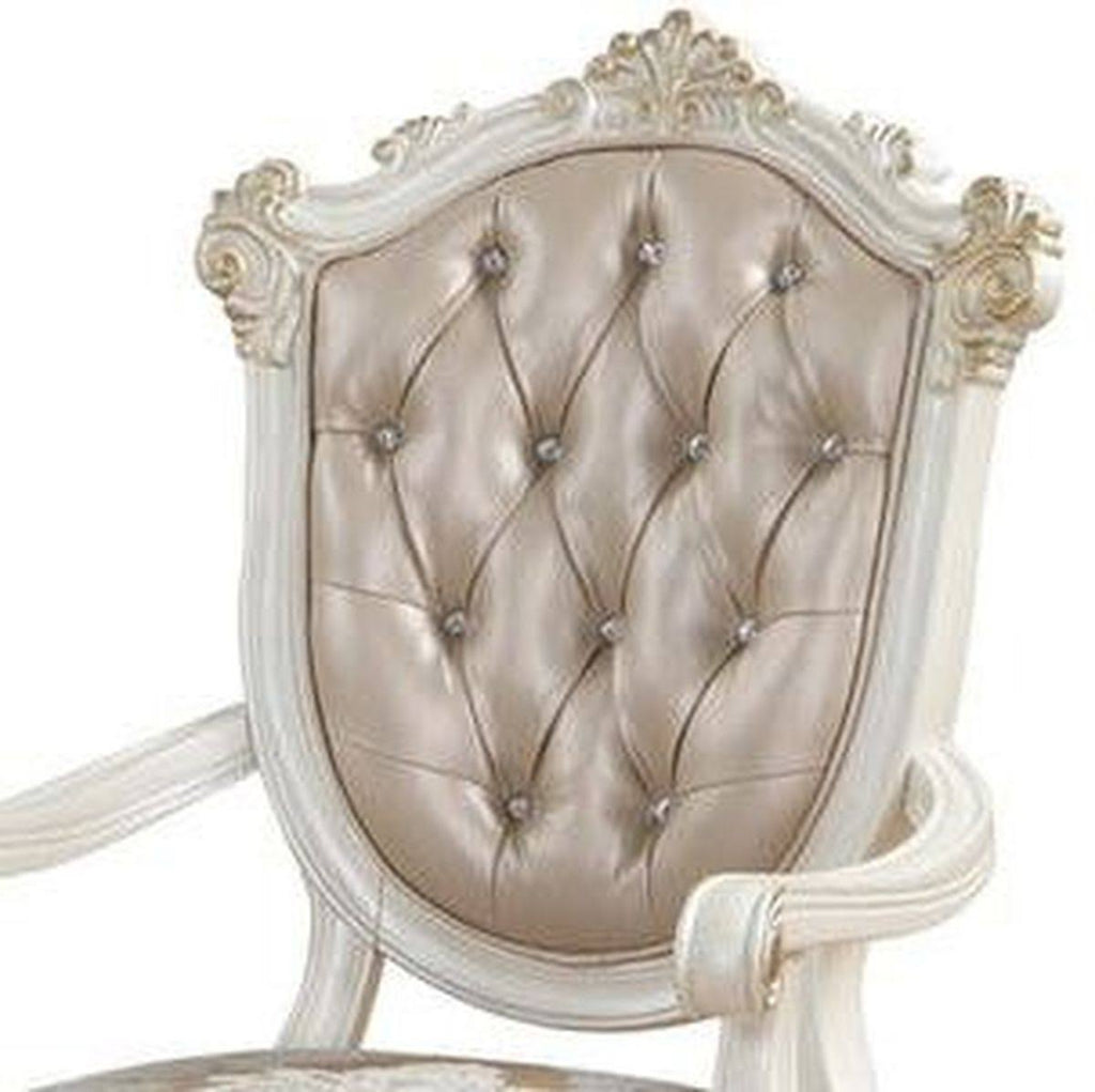 Rose Gold PU Arm Chair Set-2 C5614
