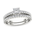 14K White Gold Princess-Cut Diamond Engagement Ring Set G971339