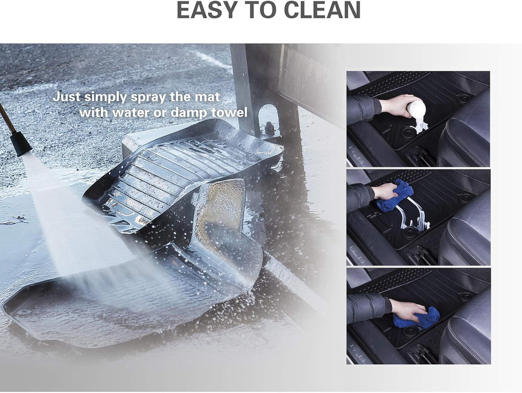 Black TPE Waterproof Car Mats Full Set Q84331