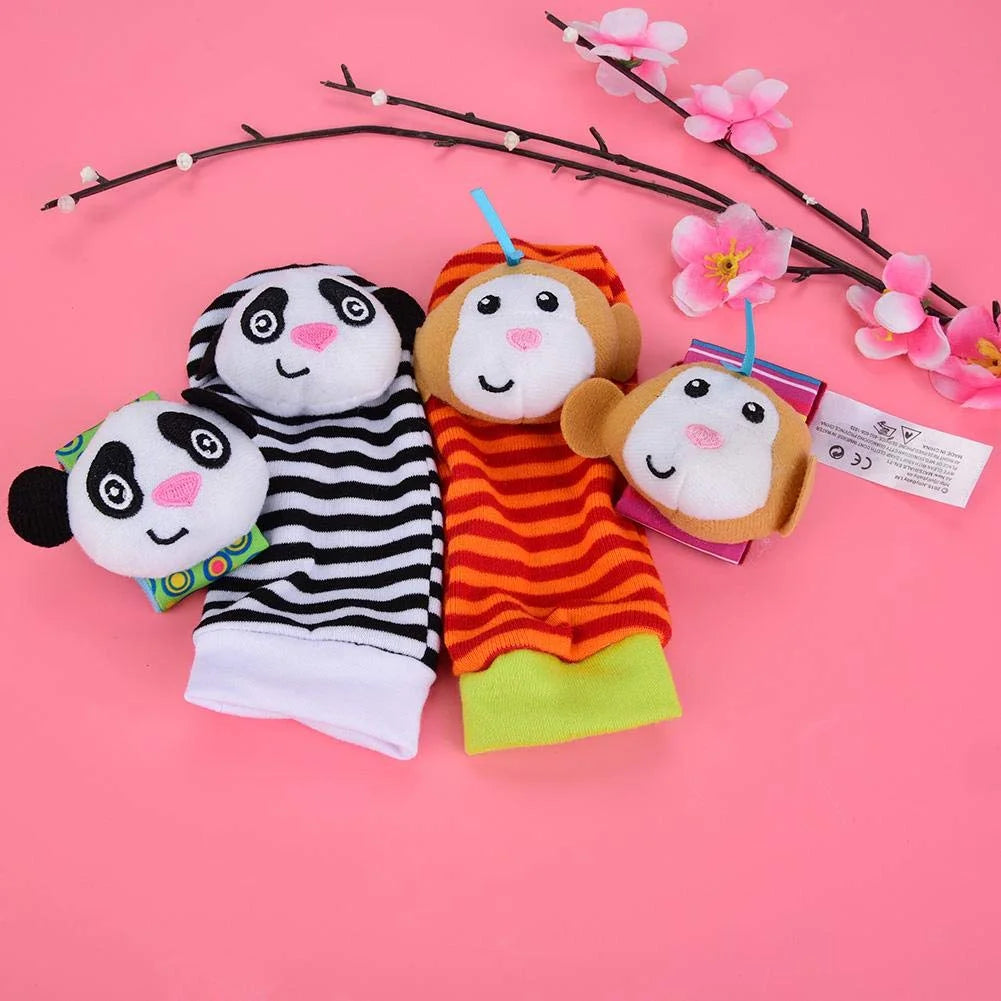 Baby Socks Toys Wrist Rattle and Foot Finder Developmental Early Educational Toys Set (4 PCS) A483098