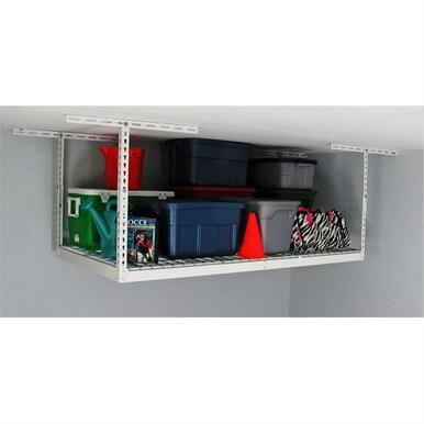 Overhead Garage Storage Rack White F297886