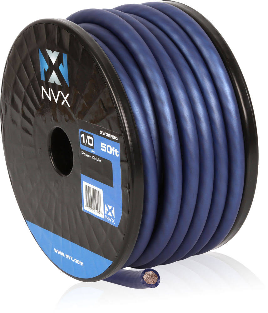 50 ft. Metallic Powder Blue 1/0-Gauge Power/Ground Wire Cable H765