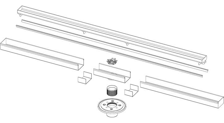 48x22 Tile Insert Linear Shower Drain T106877