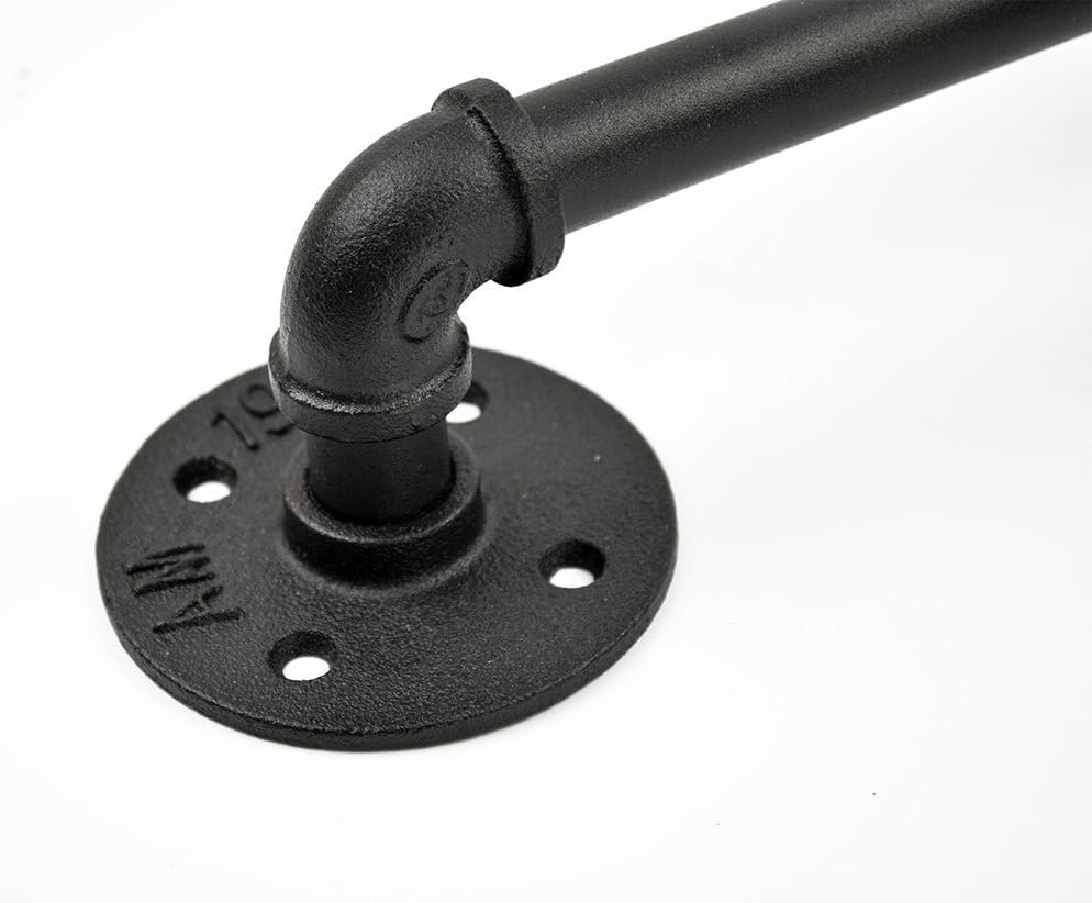 Matte Black Industrial Cast Iron Door Pull Handle Pack of 2 W685