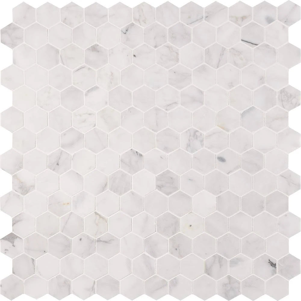Honed Marble Mesh-Mounted Mosaic Tile H90788