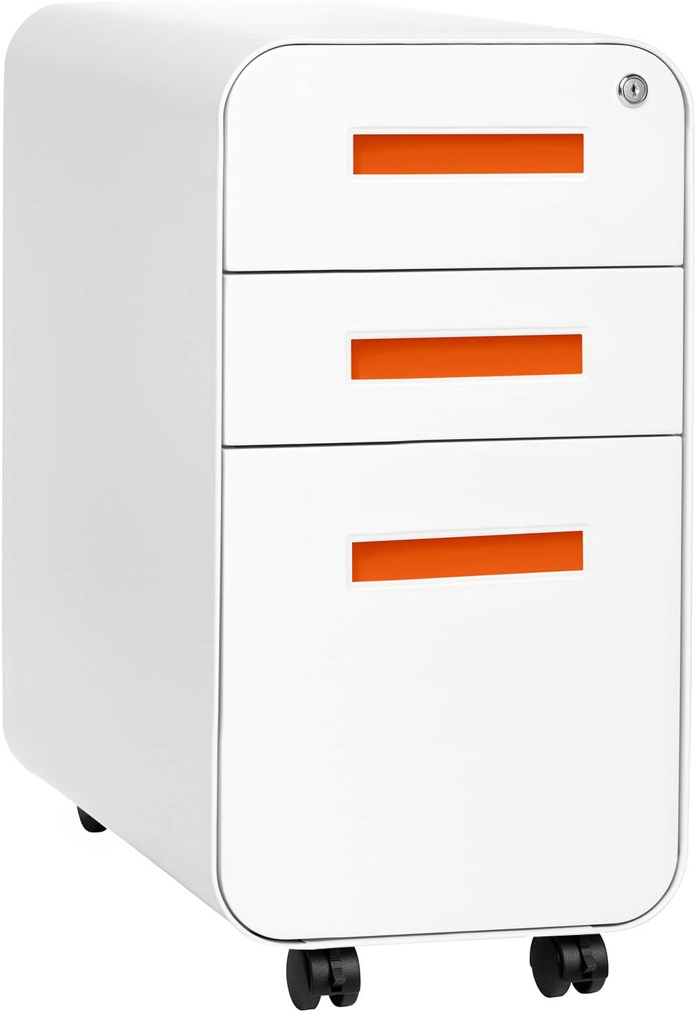 3-Drawer Mobile File Cabinet, White E119