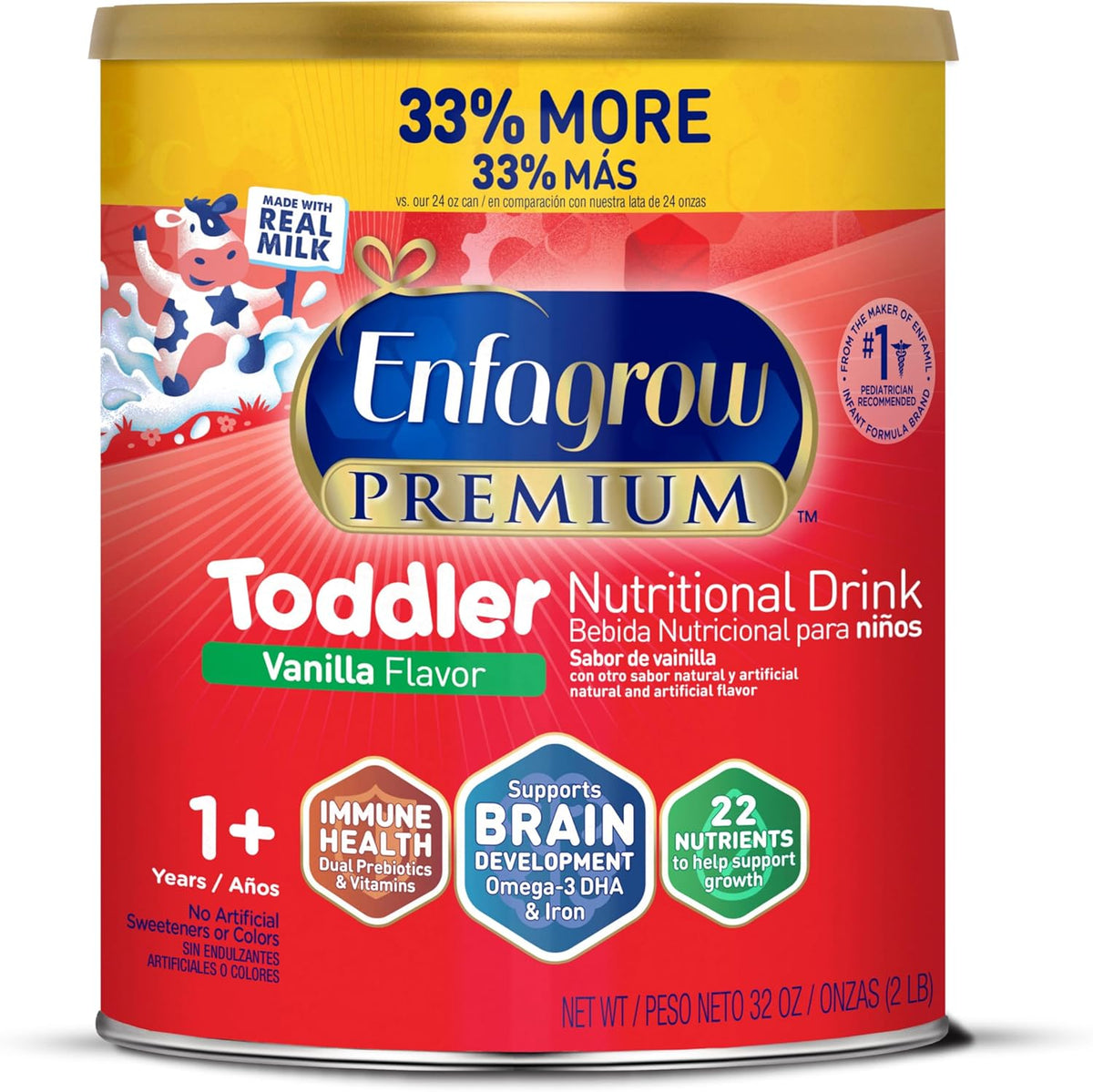Natural Vanilla Flavor Toddler Nutritional Drink, Powder Can, 32 Oz C4892
