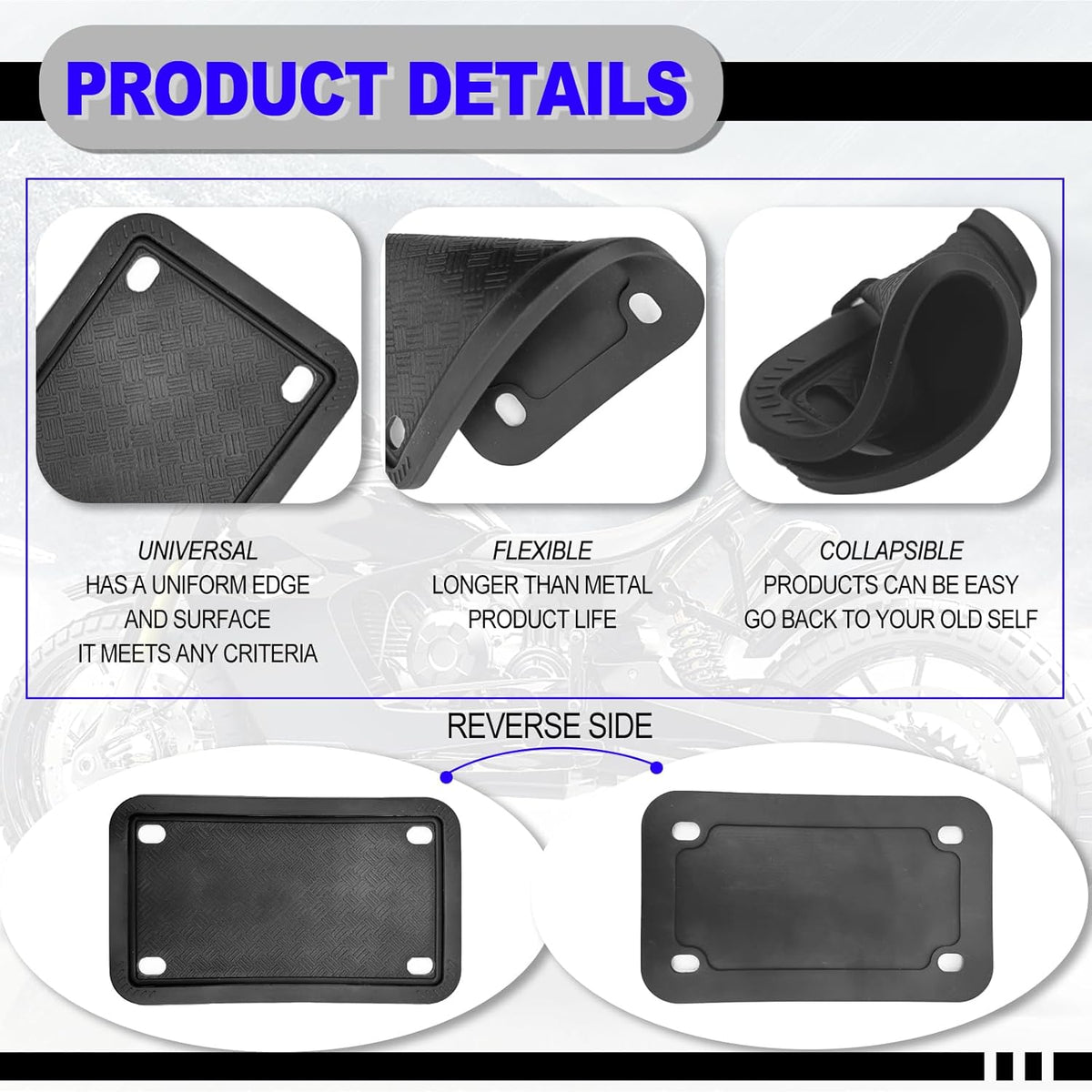 Rust Proof Silicone License Plate Frame 4x7 in P551765