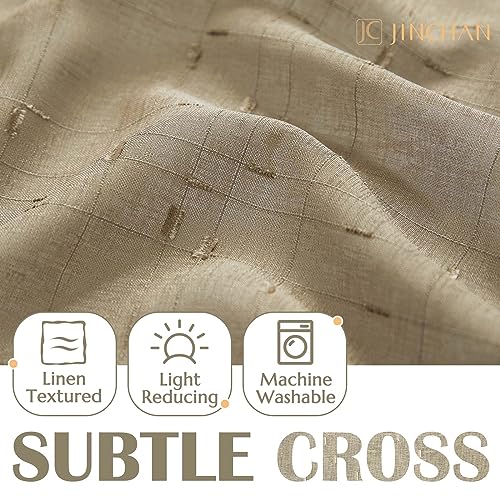 Beige Linen Sheer Valance 18 Inch Rod Pocket 1 Panel Y198