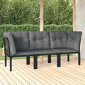 Black Poly Rattan 3 Piece Outdoor Patio Furniture Set E71526