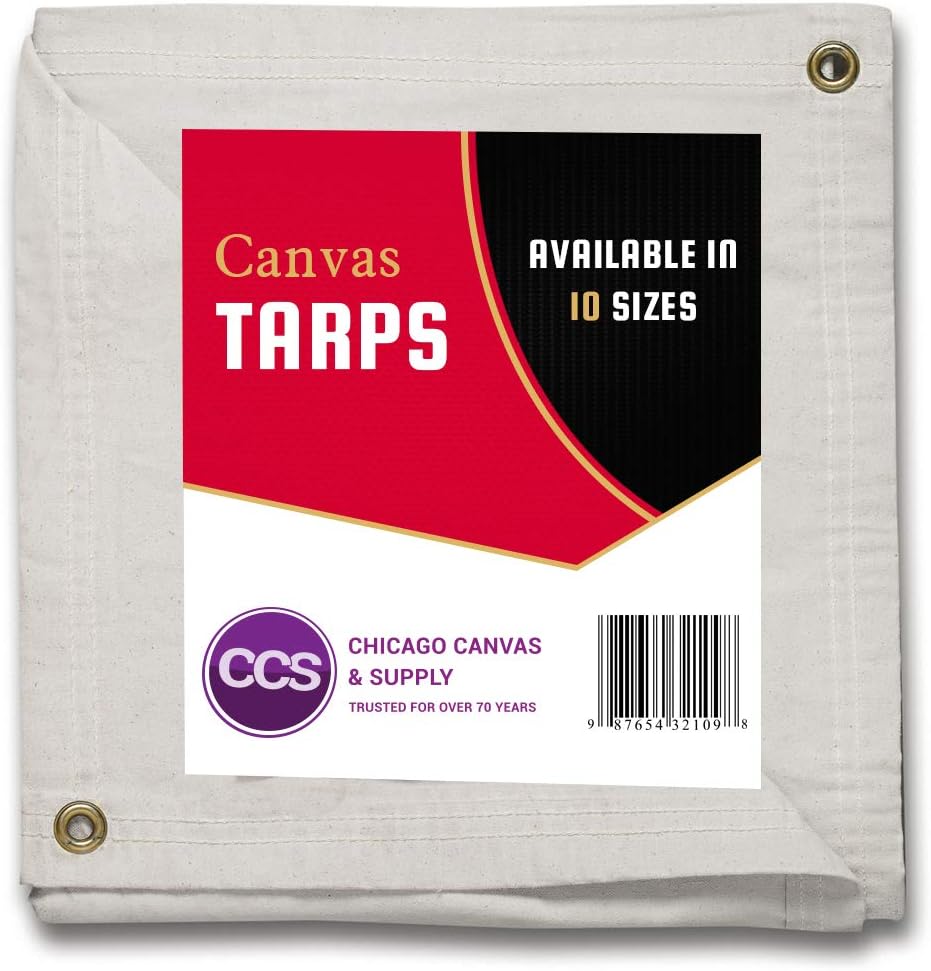 Brown Waterproof Canvas Tarp 10 by 12 Feet C856048