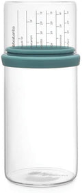 Glass Storage Jar with Measuring Cup, 1L, Mint, 10.4 x 10.4 x 23 cm Q410