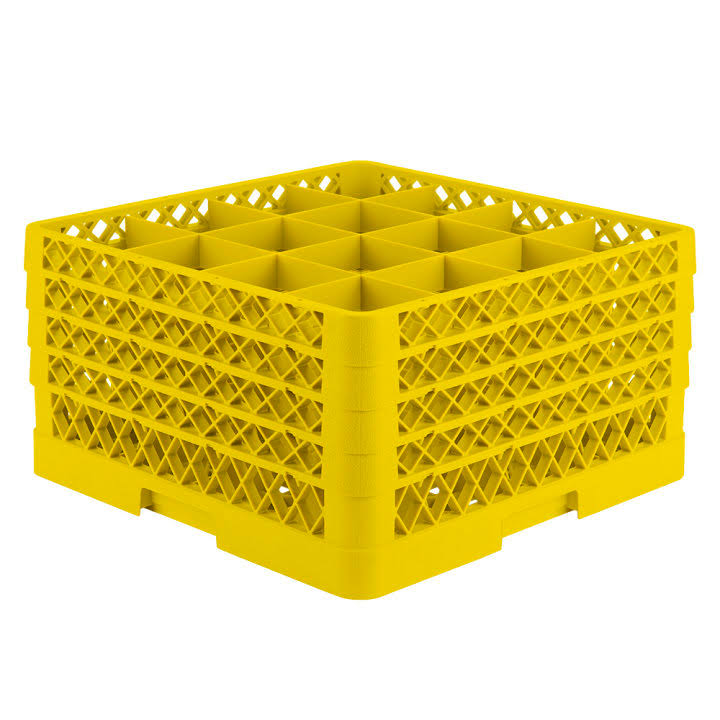 Yellow 16 Compartment Rack with 3 Extenders M7324